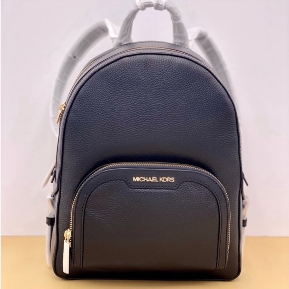 Michael Kors Jaycee Medium Pebbled Leather Backpack Black - Picture 3 of 12
